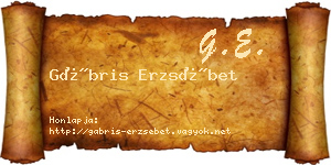 Gábris Erzsébet névjegykártya