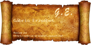 Gábris Erzsébet névjegykártya