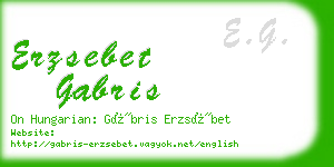 erzsebet gabris business card
